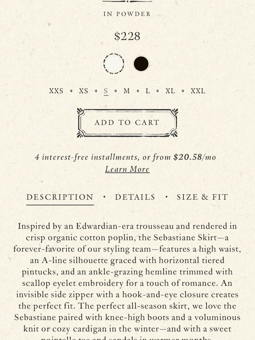 DOEN Sebastiane Skirt in Powder - Picture 5 of 8